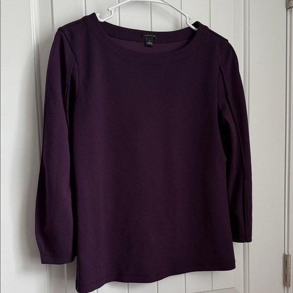 Ann Taylor Deep Purple Long Sleeve Top - Picture 3 of 8
